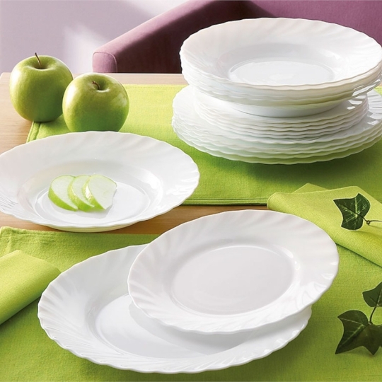 N3647 - Dĩa tròn cạn TT Luminarc 20cm Trianon trắng