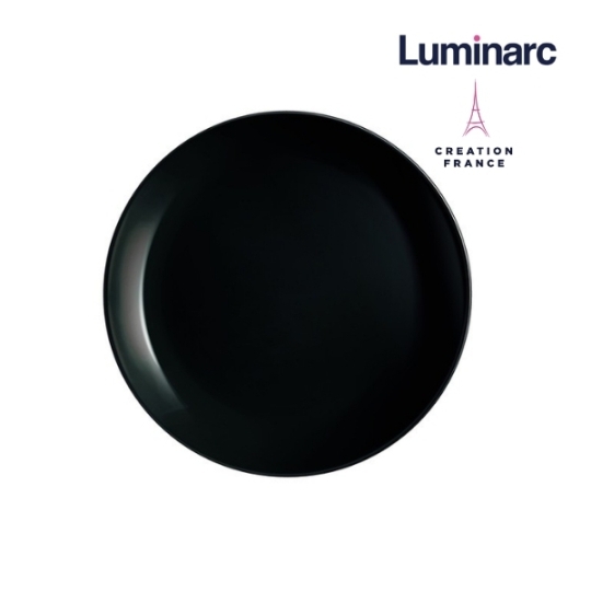 P0867 - Dĩa tròn cạn TT Luminarc Diwali đen 25cm