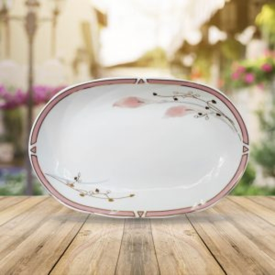 Dĩa oval hoa lan huệ (1012)